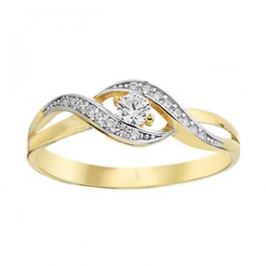 Woman ring 10kt 2 tons with cz LG70-4